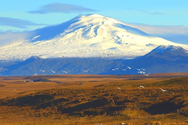 Вид на вулкан Гекла. Остров Исландия