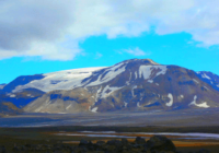 Вулкан Престахнукюр на острове Исландия высота 1400 м.